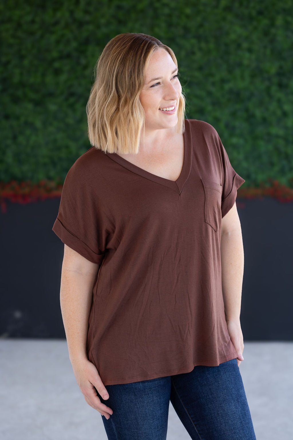 IN STOCK Sierra Pocket Top - Brown