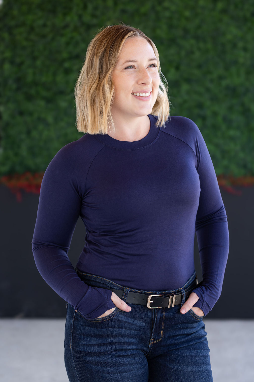 IN STOCK Blair Long Sleeve Top - Navy FINAL SALE