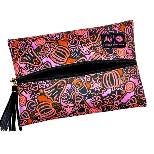 Trick or Treat Doodle - SHIPS EARLY SEPT - Makeup Junkie Bag