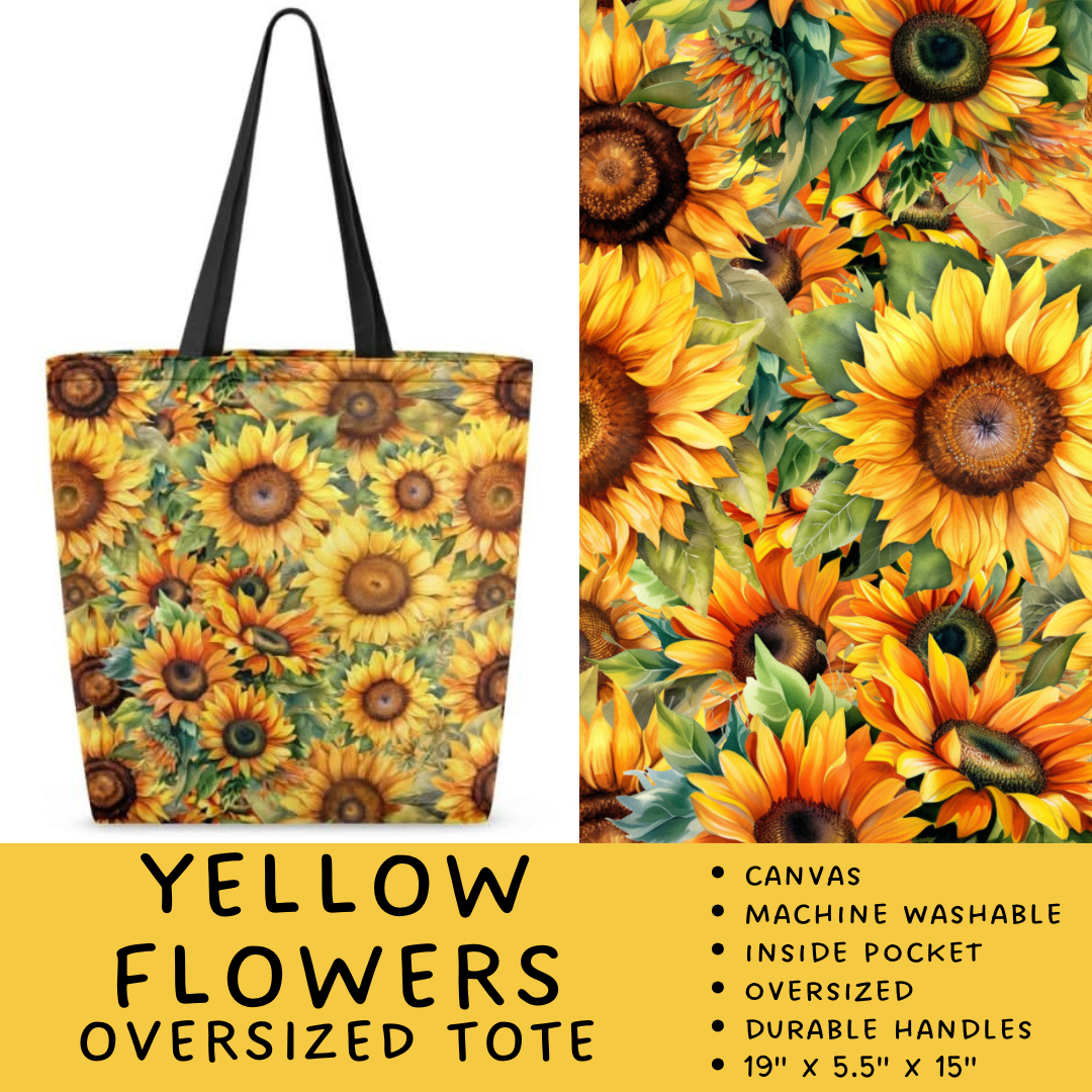 Batch #264 - Travel Collection - Closes 12/31 - ETA - Yellow Flowers Oversized Totes