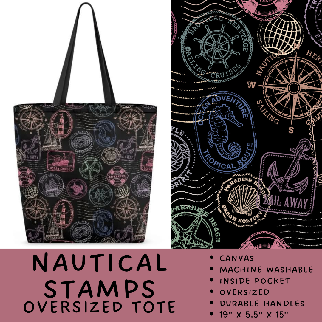 Batch #264 - Travel Collection - Closes 12/31 - ETA - Nautical Stamps Oversized Totes