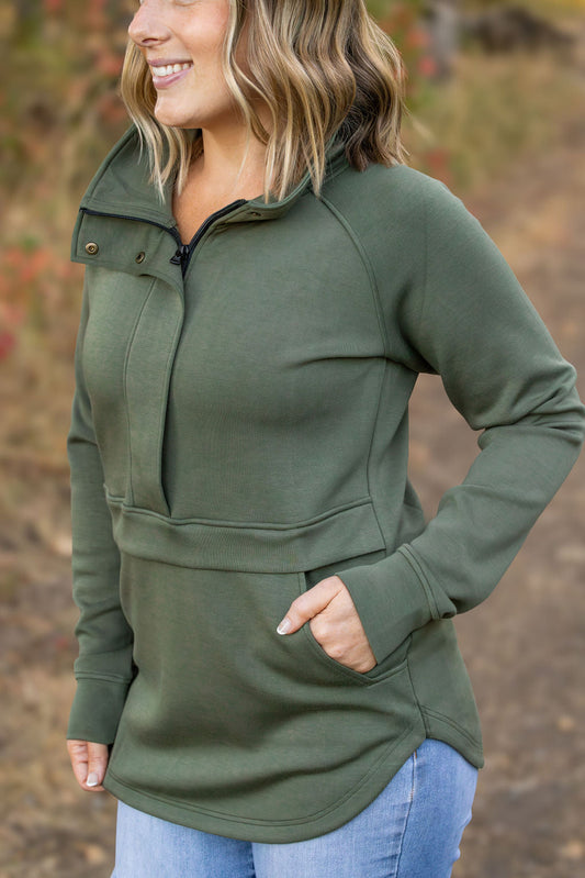 IN STOCK Mia Scuba Halfzip - Olive FINAL SALE