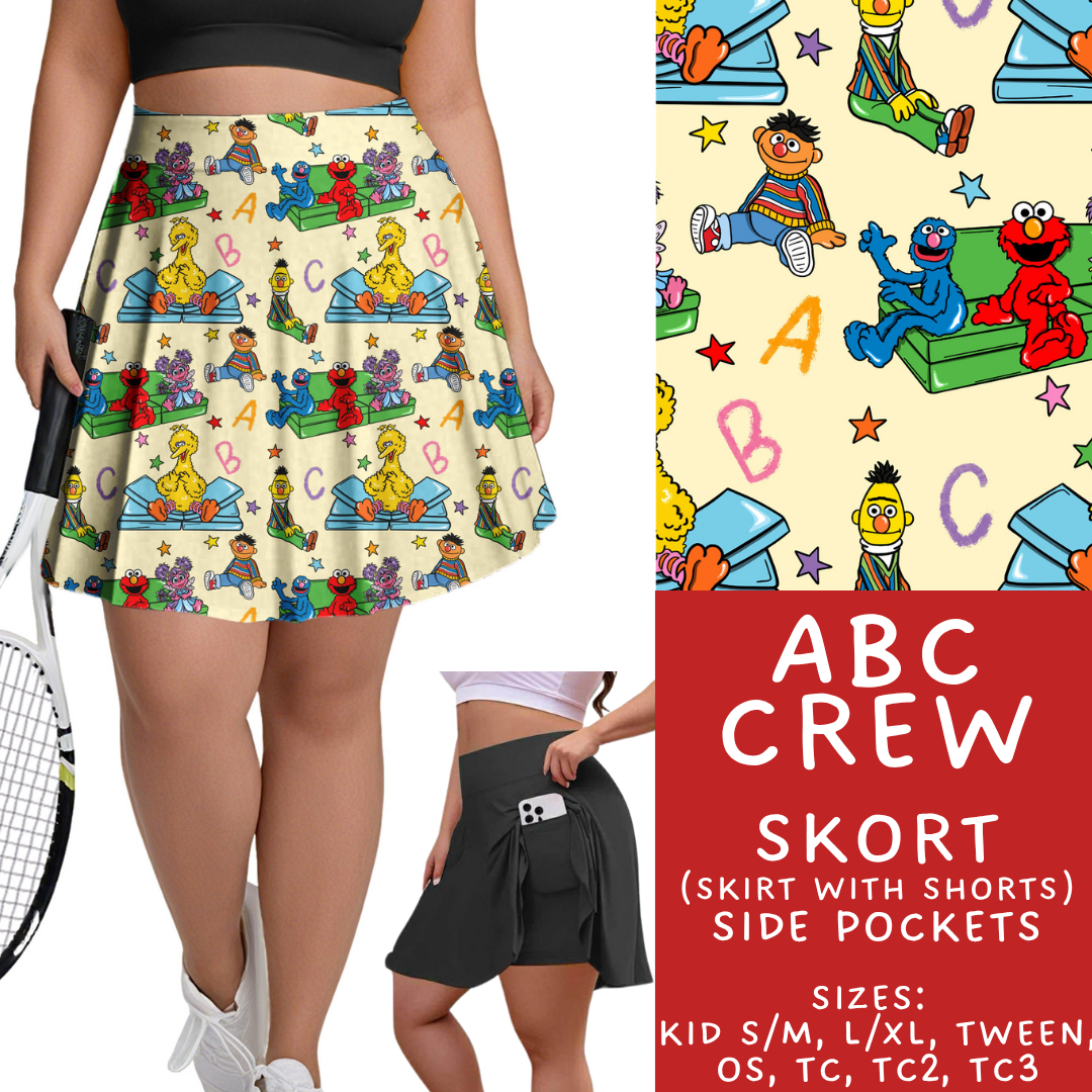 Batch #454 - Cool Characters 10 - Closes 11/26 - ETA mid Jan - ABC Crew Skort