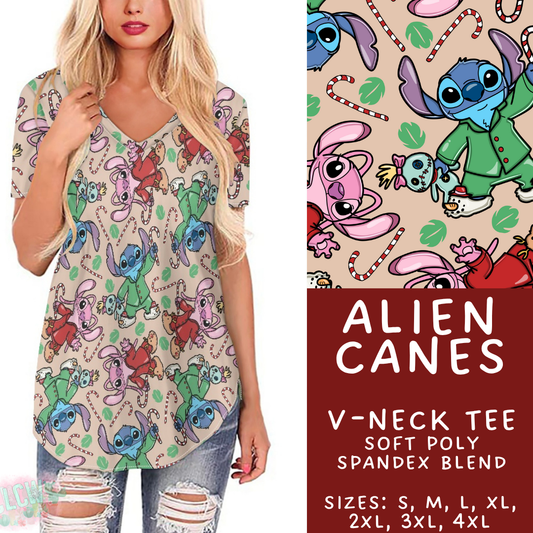 Batch #434 - Magical Christmas - Closes 10/22 - ETA early Dec - Alien Canes V-Neck Tee