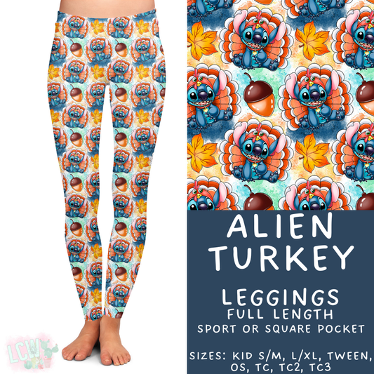 Batch #404 - Magical Fall 2 - Closes 8/29 - ETA mid/late October - Alien Turkey Full Length Leggings