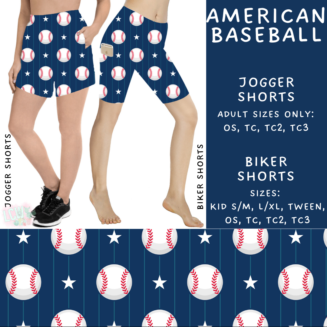 Ready to Ship - American Baseball Biker Shorts - TC