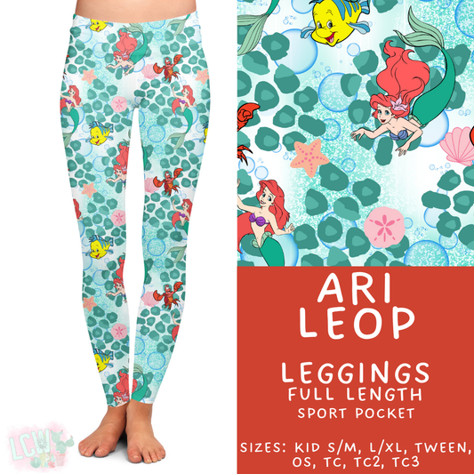 Ready to Ship Ari Leop Full Length Leggings -  Sport Pocket TC