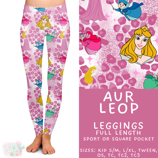 Ready to Ship Aur Leop Full Length Leggings - Sport Pocket TC