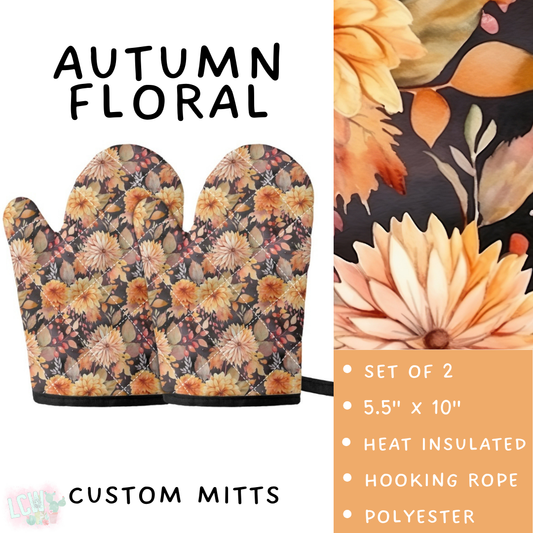 Batch #405 - Oh My Gourd, Let's Bake! - Closes 9/1 - ETA mid/late October - Autumn Floral Oven Mitts