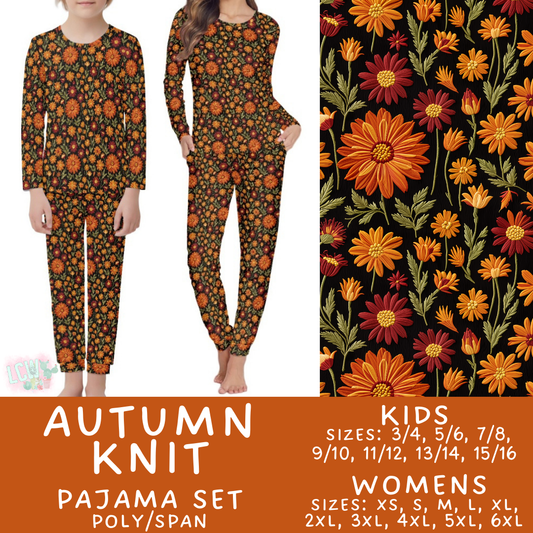 Batch #406 - Fall Family Pajamas - Closes 9/3 - ETA mid/late October -  Autumn Knit Women's & Kid's Pajama Set