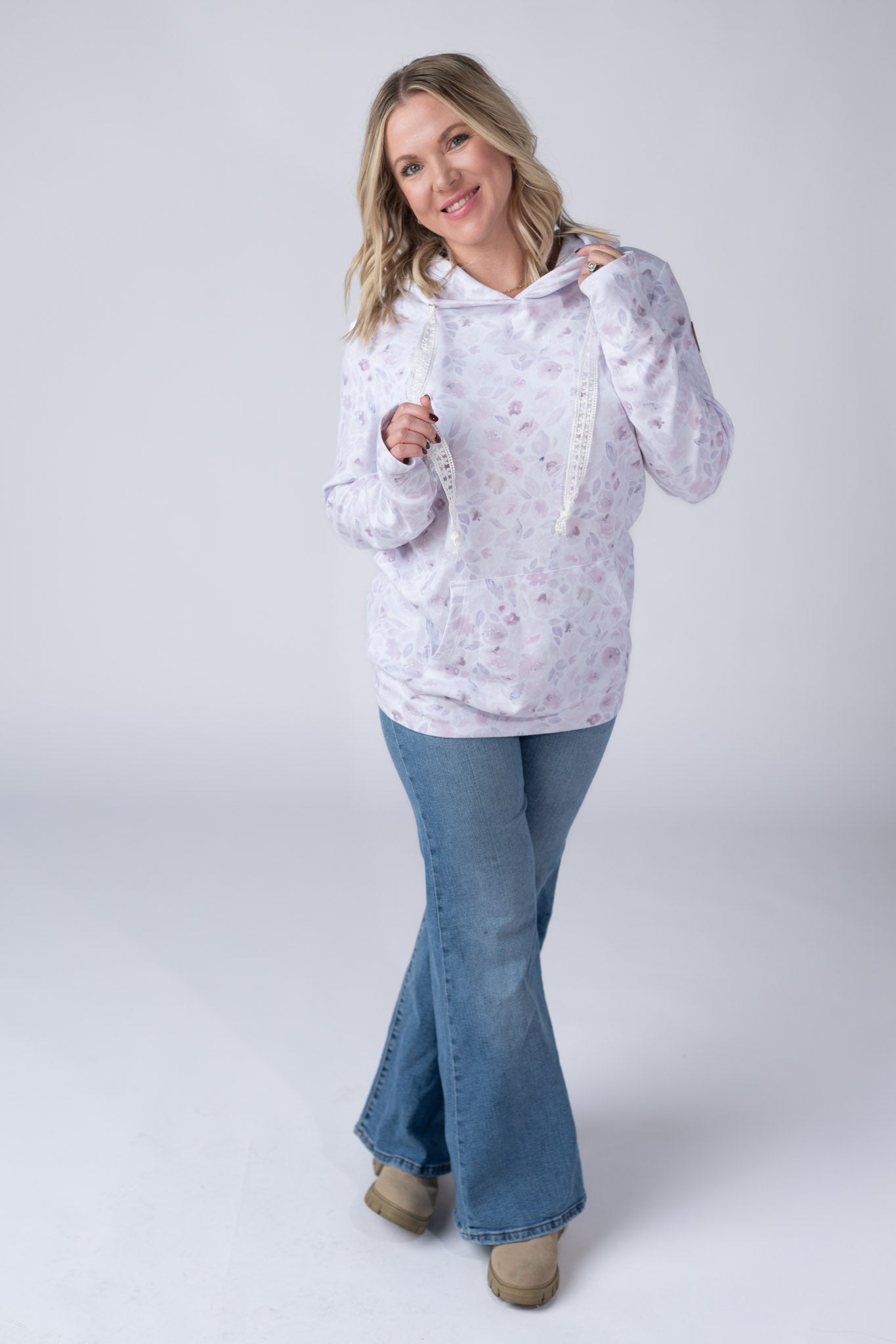 IN STOCK Hailey Pullover Hoodie - Blush Floral