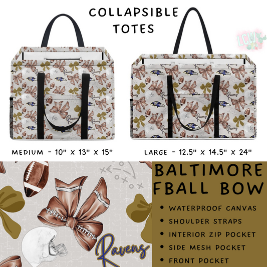 Ready To Ship - Baltimore Bow Collapsible Tote