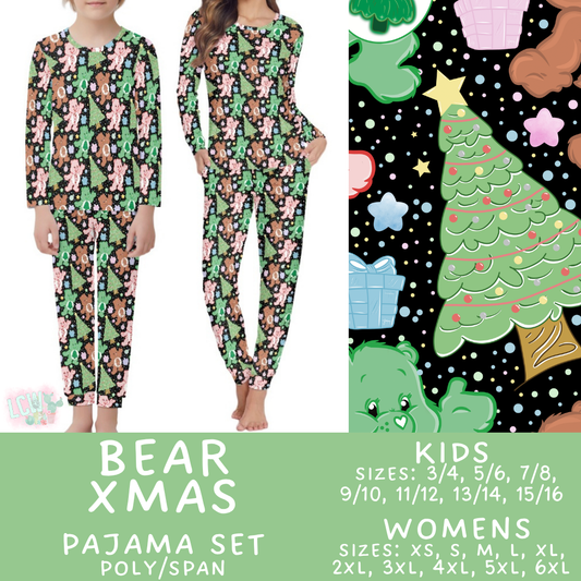 Batch #431 - Character Christmas Pajamas - Closes 10/16 - ETA late Nov - Bear Xmas Women's & Kid's Pajama Set