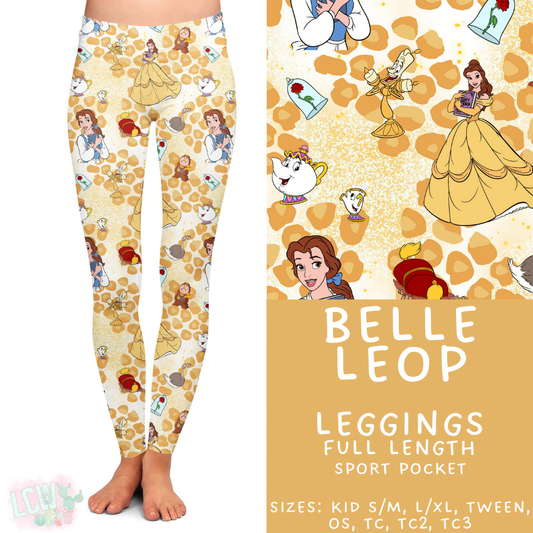 Ready to Ship Belle Leop Full Length Leggings - Sport Pocket TC
