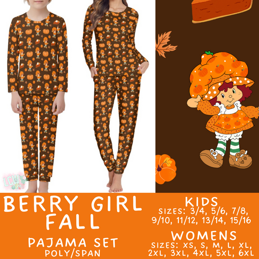 Batch #406 - Fall Family Pajamas - Closes 9/3 - ETA mid/late October -  Berry Girl Fall Women's & Kid's Pajama Set