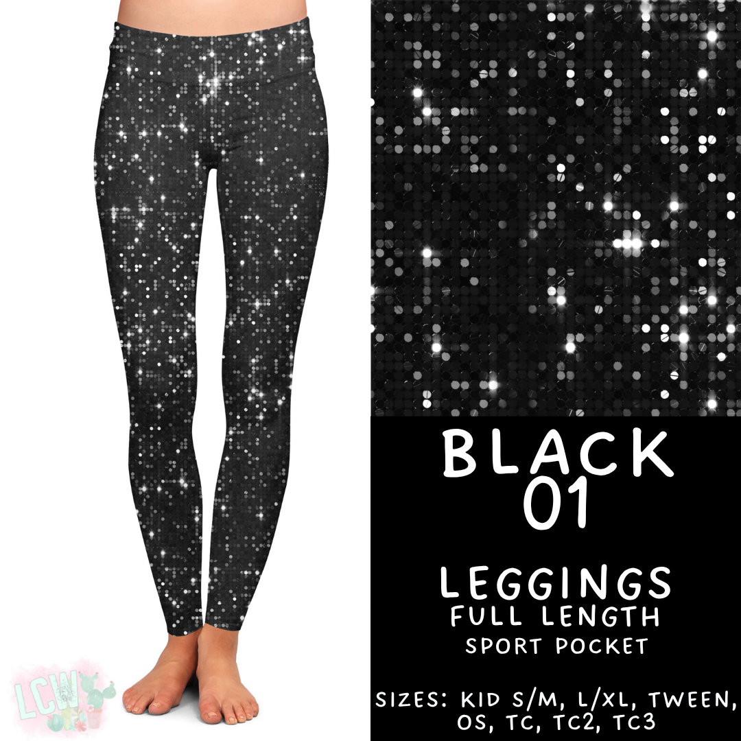 Ready to Ship - Black 01 Full Length Leggings - Sport Pocket OS