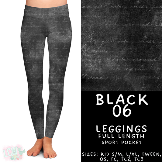 Batch #459 - Black Collection - Closes 12/4 - ETA late Jan - Black 06 Full Length Leggings