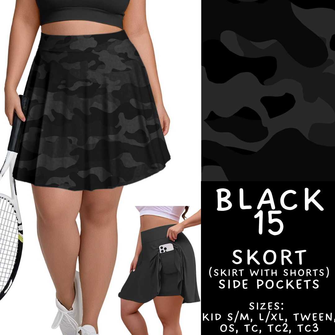 Batch #459 - Black Collection - Closes 12/4 - ETA late Jan - Black 15 Skort