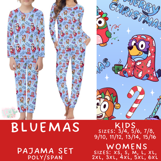 Batch #431 - Character Christmas Pajamas - Closes 10/16 - ETA late Nov - Bluemas Women's & Kid's Pajama Set