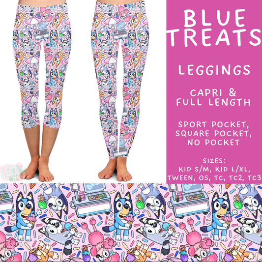 Batch #555 - Cool Characters 7 - Closes 7/13 - ETA mid Sept - Blue Treats Full and Capri Length Leggings