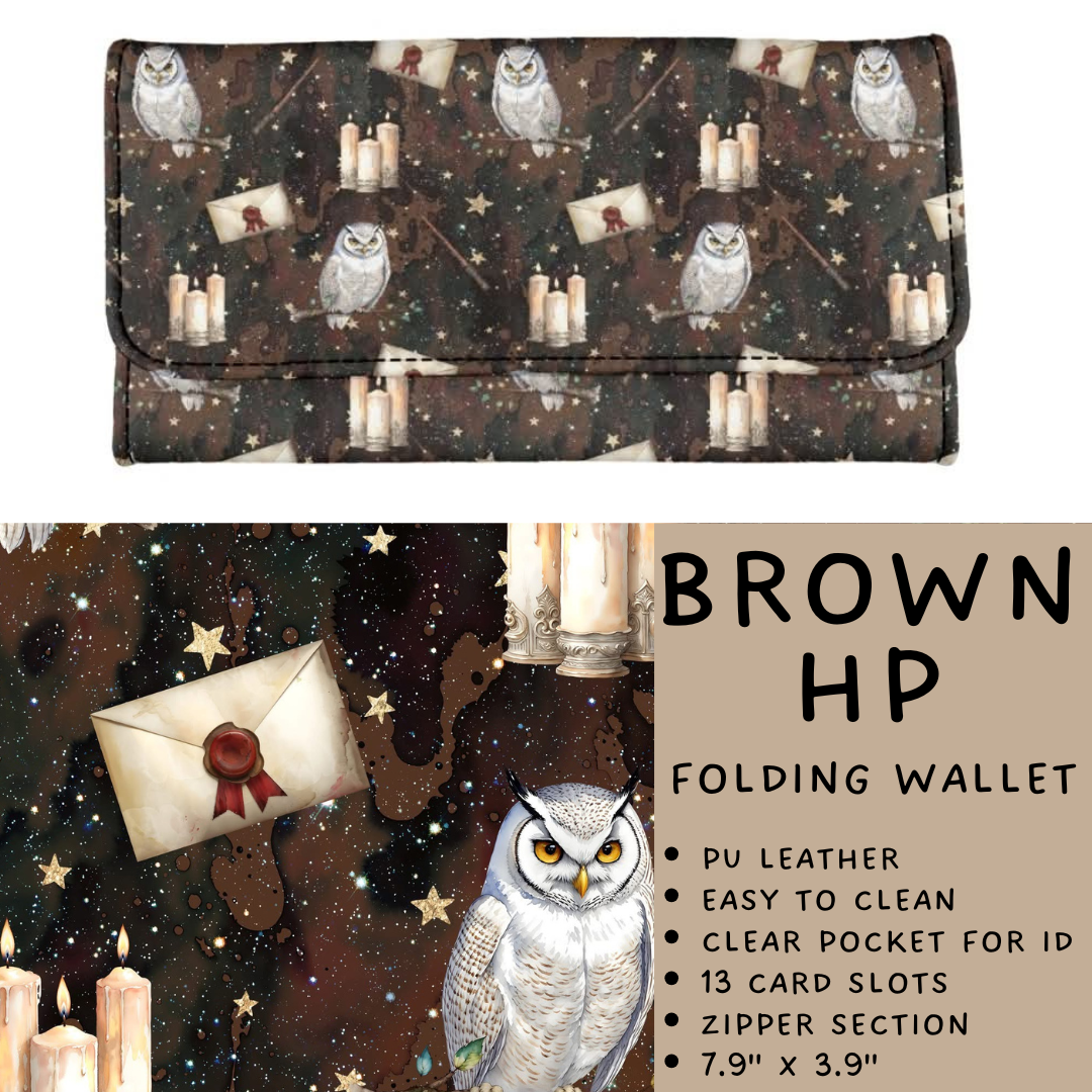 Batch #265 - Card Holders & Foldable Wallets - Closes 1/1 - ETA mid Feb - Brown HP Foldable Wallet