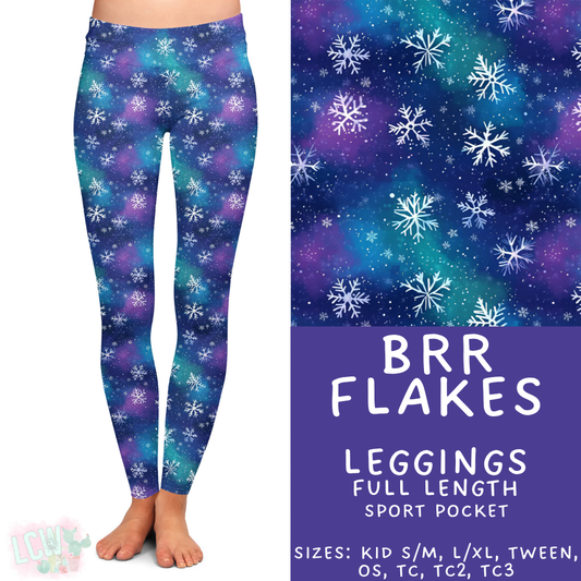 Ready to Ship - Brr Flakes Full Length Leggings - Sport Pocket TC2
