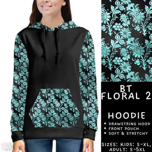 Batch #458 - Black & Teal Collection - Closes 12/3 - ETA late Jan - BT Floral 2 Hoodie
