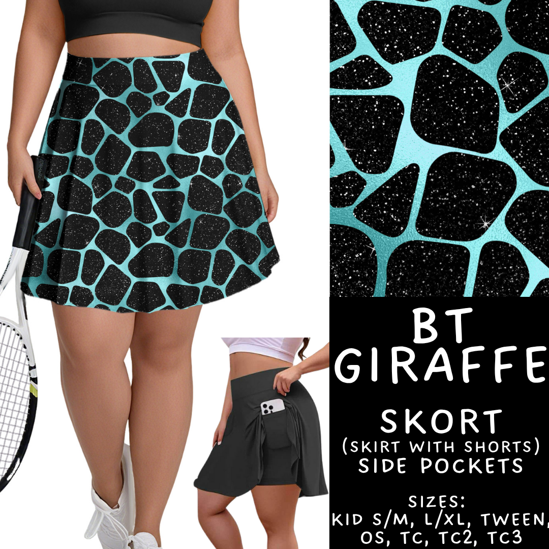 Batch #458 - Black & Teal Collection - Closes 12/3 - ETA late Jan - BT Giraffe Skort