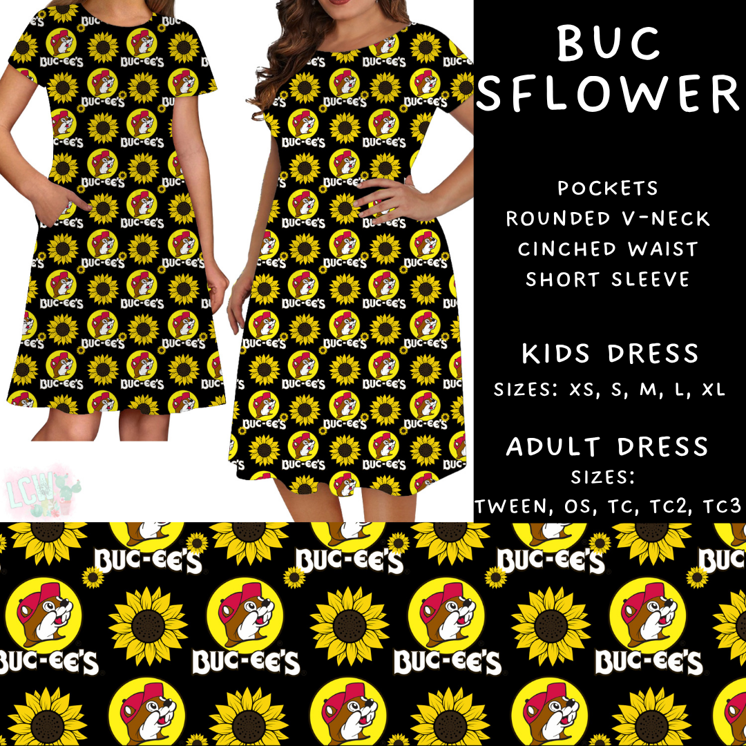 Batch #370 - Fun Run 12 - Closes 7/8 - ETA early Sept - Buc SFlower Adult & Kids Dresses