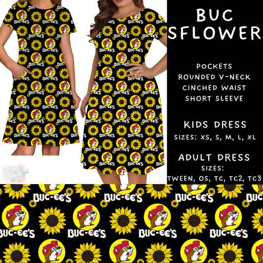 Batch #370 - Fun Run 12 - Closes 7/8 - ETA early Sept - Buc SFlower Adult & Kids Dresses