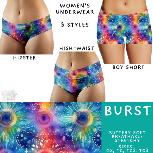 Ready to Ship Burst Women's Underwear - Hipster TC & Boy Short TC2