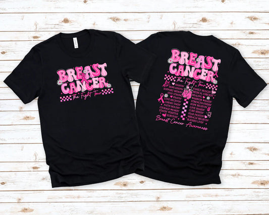 Breast Cancer Fight Tour Graphic Tee - Double Sided