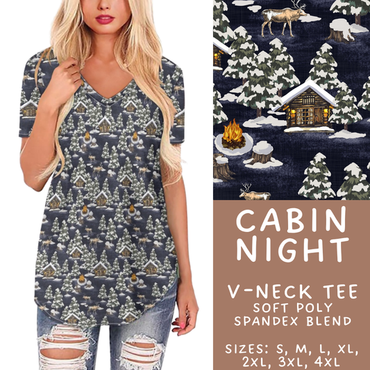 Batch #433 - Winter Cabin - Closes 10/20 - ETA early Dec - Cabin Night V-Neck Tee