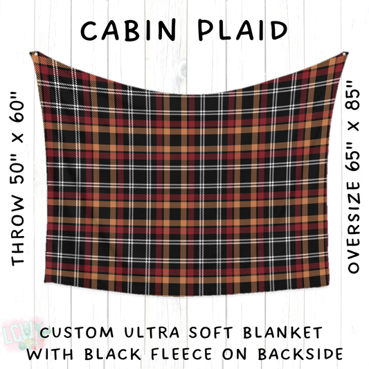 Batch #433 - Winter Cabin - Closes 10/20 - ETA early Dec - Cabin Plaid Blanket