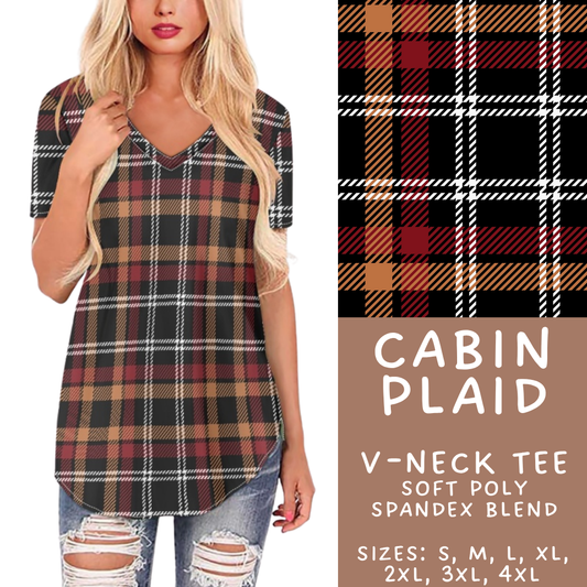 Batch #433 - Winter Cabin - Closes 10/20 - ETA early Dec - Cabin Plaid V-Neck Tee