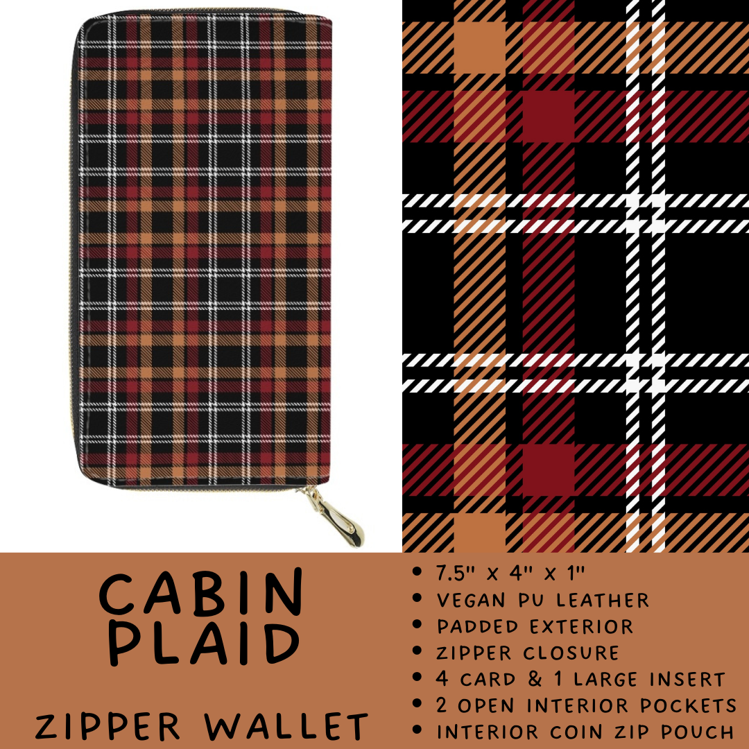 Batch #460 - Zip It Collection - Closes 12/5 - ETA late Jan - Cabin Plaid Zipper Wallet