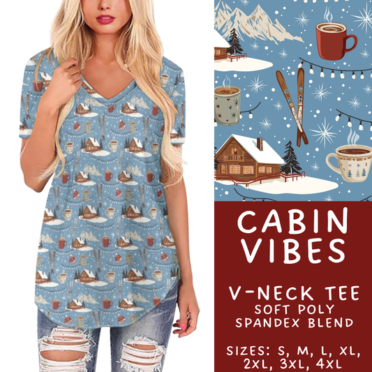 Batch #433 - Winter Cabin - Closes 10/20 - ETA early Dec - Cabin Vibes V-Neck Tee