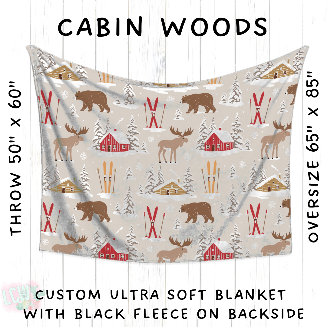 Batch #433 - Winter Cabin - Closes 10/20 - ETA early Dec - Cabin Woods Blanket