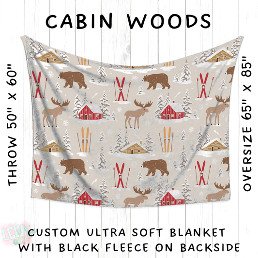 Batch #433 - Winter Cabin - Closes 10/20 - ETA early Dec - Cabin Woods Blanket