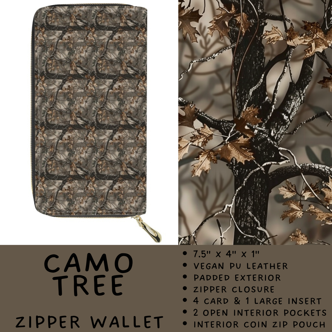 Batch #460 - Zip It Collection - Closes 12/5 - ETA late Jan - Camo Tree Zipper Wallet