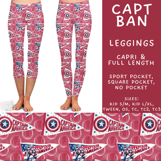Batch #542 - Pennant Banner Collection - Closes 6/12 - ETA mid August - Capt Ban Full and Capri Length Leggings