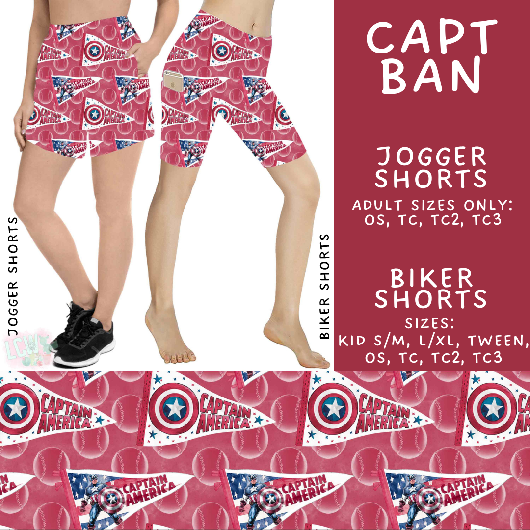 Batch #542 - Pennant Banner Collection - Closes 6/12 - ETA mid August - Capt Ban Biker & Jogger Shorts