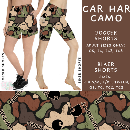 Batch #370 - Fun Run 12 - Closes 7/8 - ETA early Sept - Car Har Camo Biker & Jogger Shorts