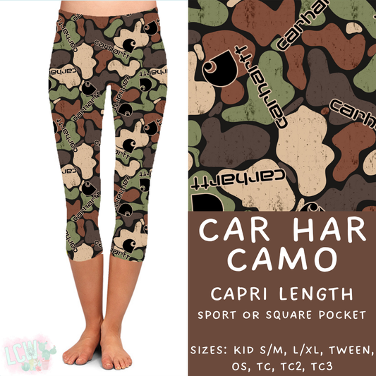 Batch #370 - Fun Run 12 - Closes 7/8 - ETA early Sept - Car Har Camo Capri Length Leggings