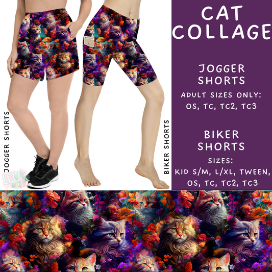 Batch #347 - Fun Run 11 - Closes 5/29 - ETA mid/late July - Cat Collage Biker & Jogger Shorts