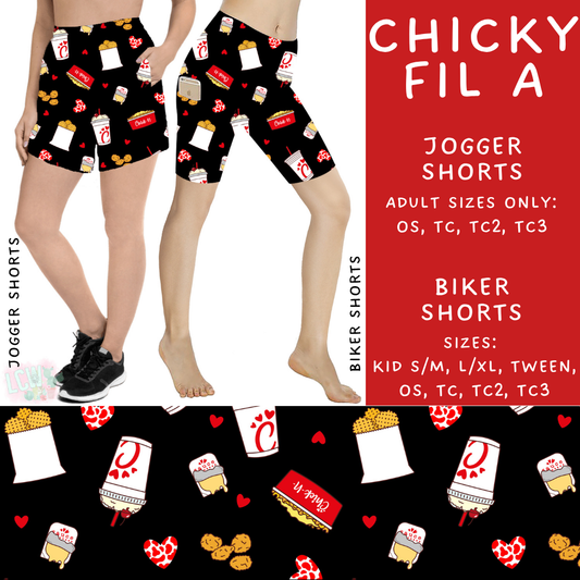 Batch #370 - Fun Run 12 - Closes 7/8 - ETA early Sept - Chicky Fil A Biker & Jogger Shorts