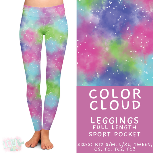 Ready to Ship Color Cloud Full Length Leggings - Sport Pocket OS