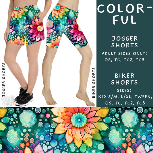 Batch #347 - Fun Run 11 - Closes 5/29 - ETA mid/late July - Colorful Biker & Jogger Shorts