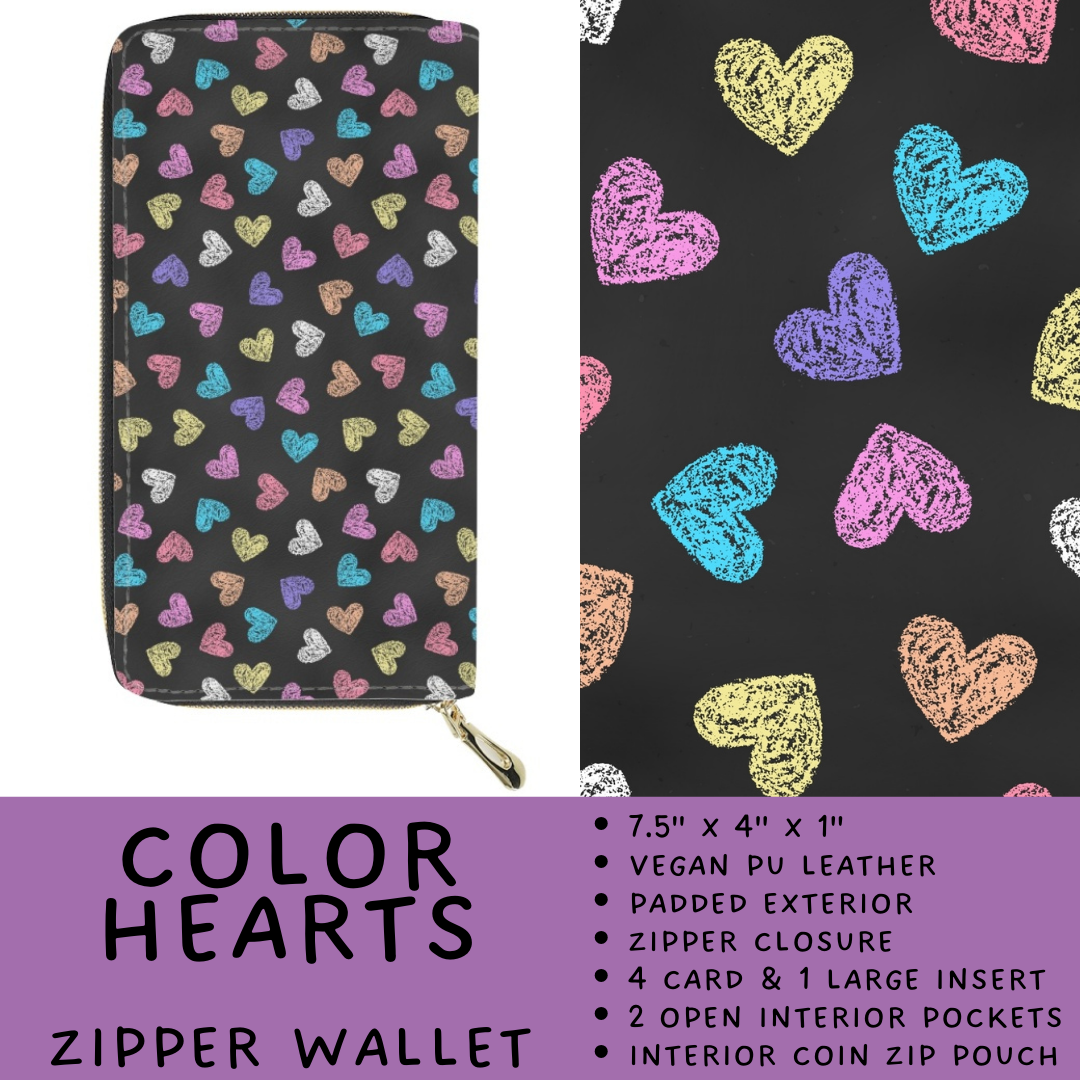 Batch #460 - Zip It Collection - Closes 12/5 - ETA late Jan - Color Hearts Zipper Wallet
