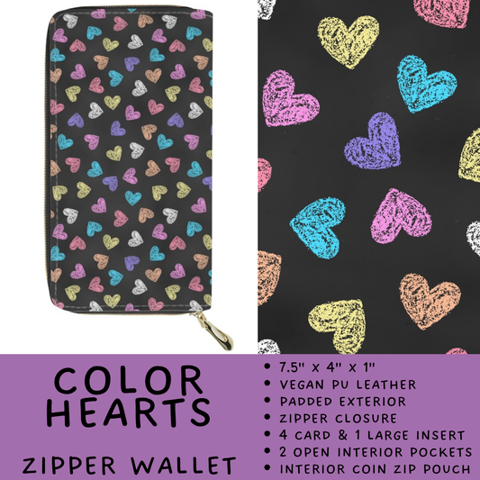 Batch #460 - Zip It Collection - Closes 12/5 - ETA late Jan - Color Hearts Zipper Wallet